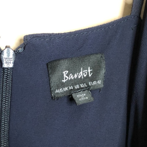 Bardot Blue Enzo Cold Shoulder Faux Wrap Dress - Picture 4 of 5